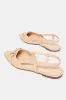 Women Beige Embellished Buckle Trim Slingback Mule sold by Redtag
