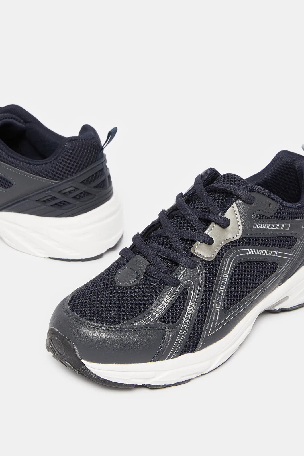 Senior Boys Black Colour Block Trainers sold by Redtag product image thumbnail 3