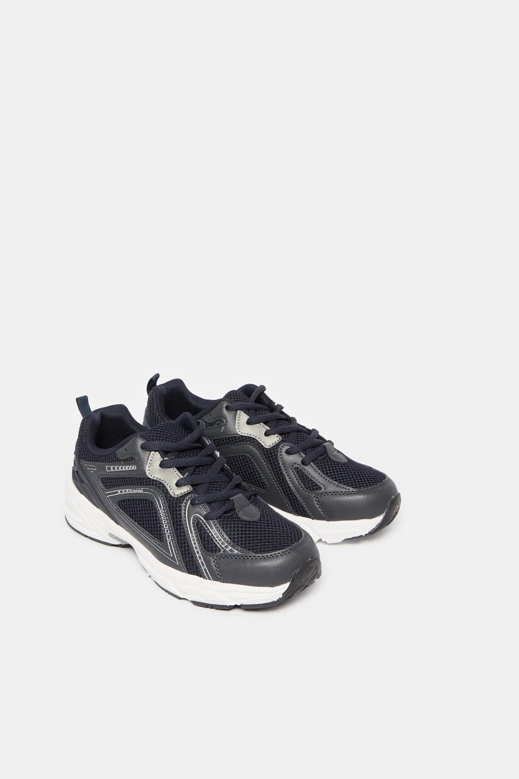 Senior Boys Black Colour Block Trainers sold by Redtag product image thumbnail 2