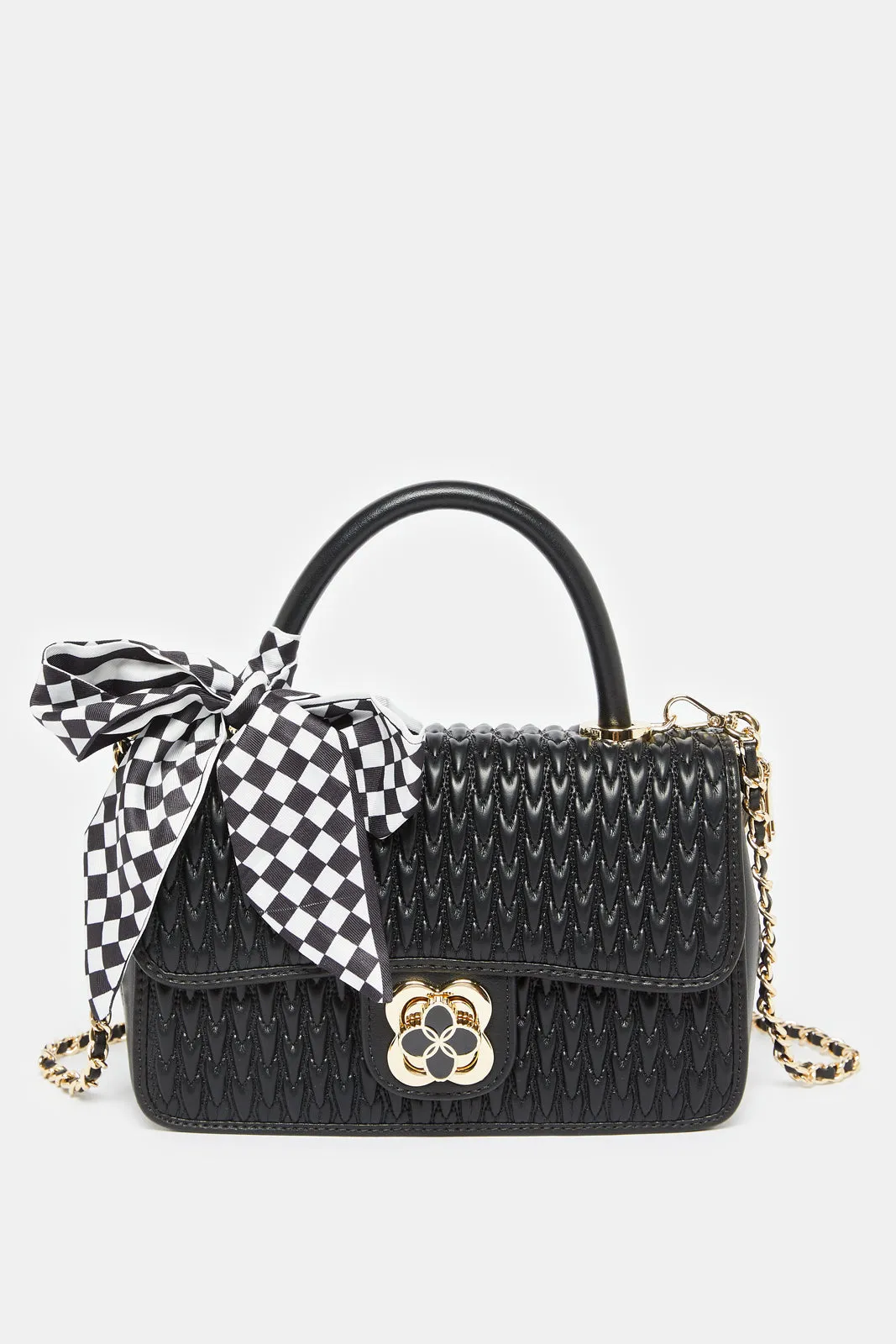 Women Black Quilted Handbag sold by Redtag