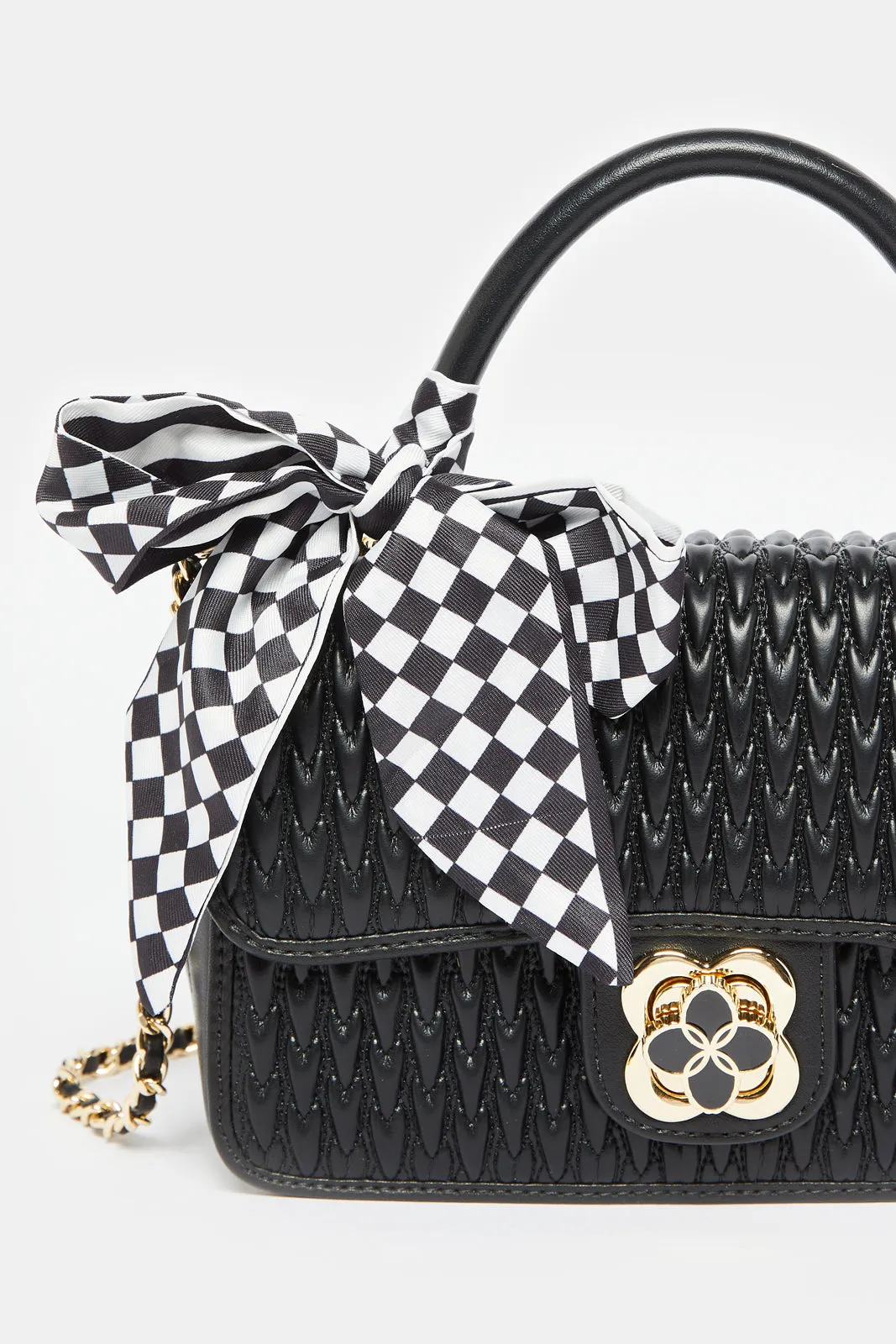 Women Black Quilted Handbag sold by Redtag product image thumbnail 3