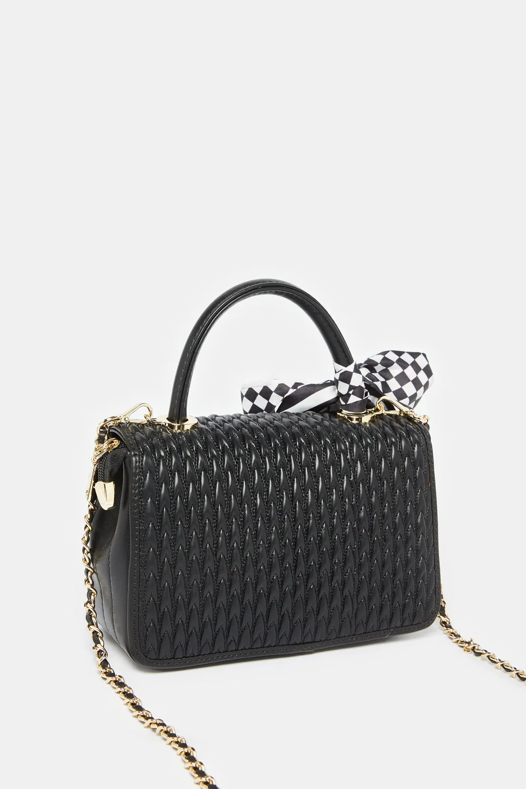 Women Black Quilted Handbag sold by Redtag product image thumbnail 2