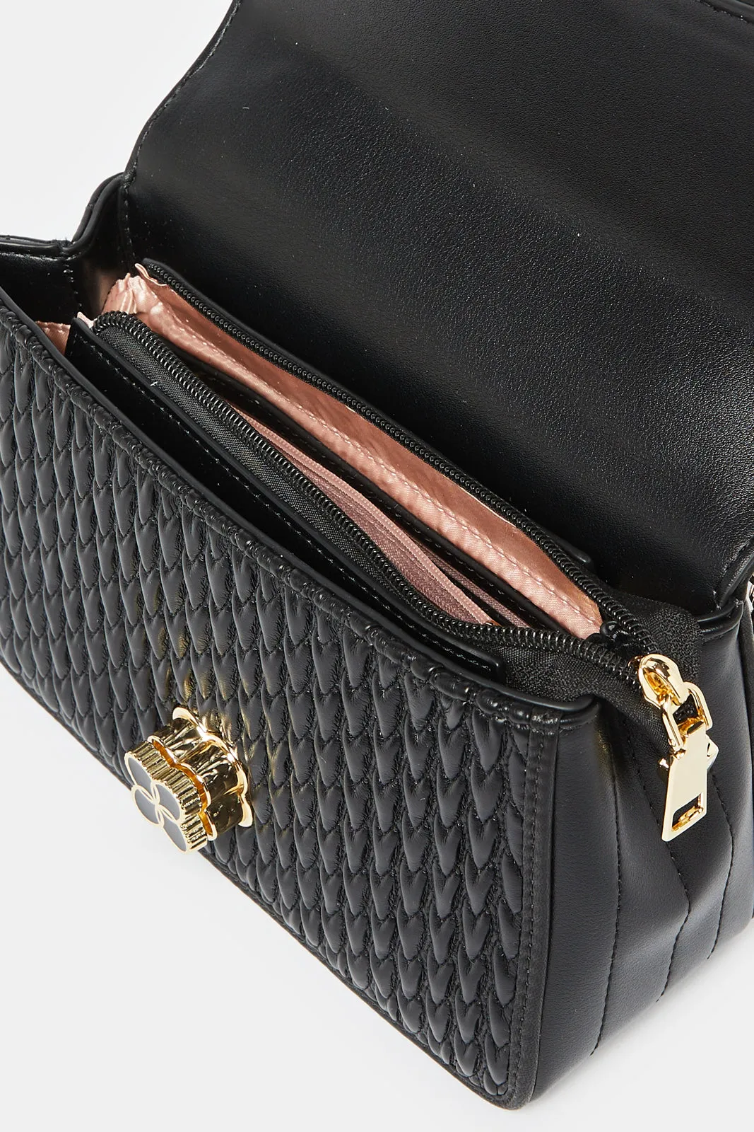 Women Black Quilted Handbag sold by Redtag product image thumbnail 4