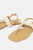 Women Taupe Pearl Trim Sandals sold by Redtag