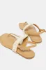Women Taupe Pearl Trim Sandals sold by Redtag