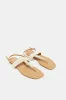 Women Taupe Pearl Trim Sandals sold by Redtag