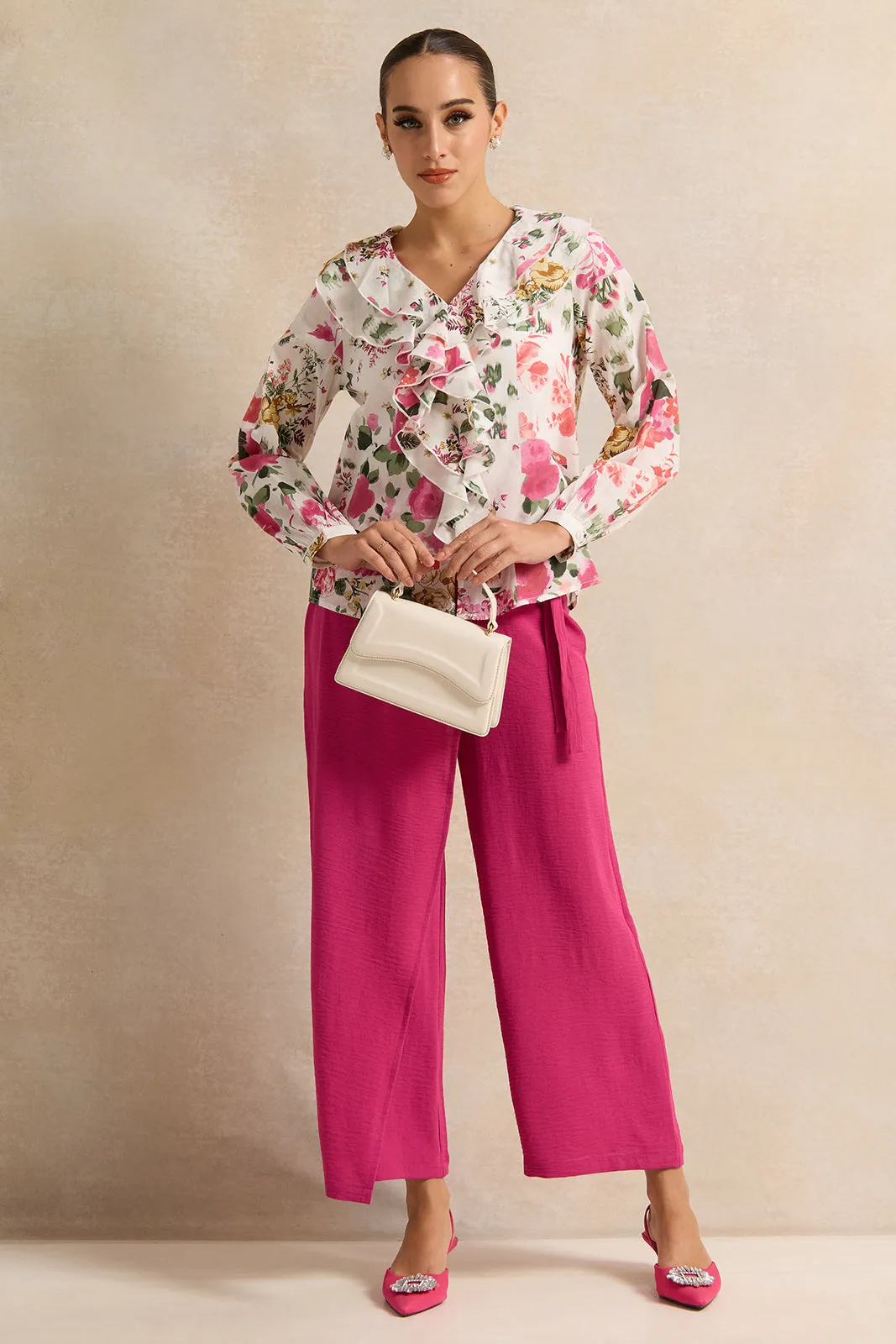 Women White Floral Print Blouse sold by Redtag product image thumbnail 2