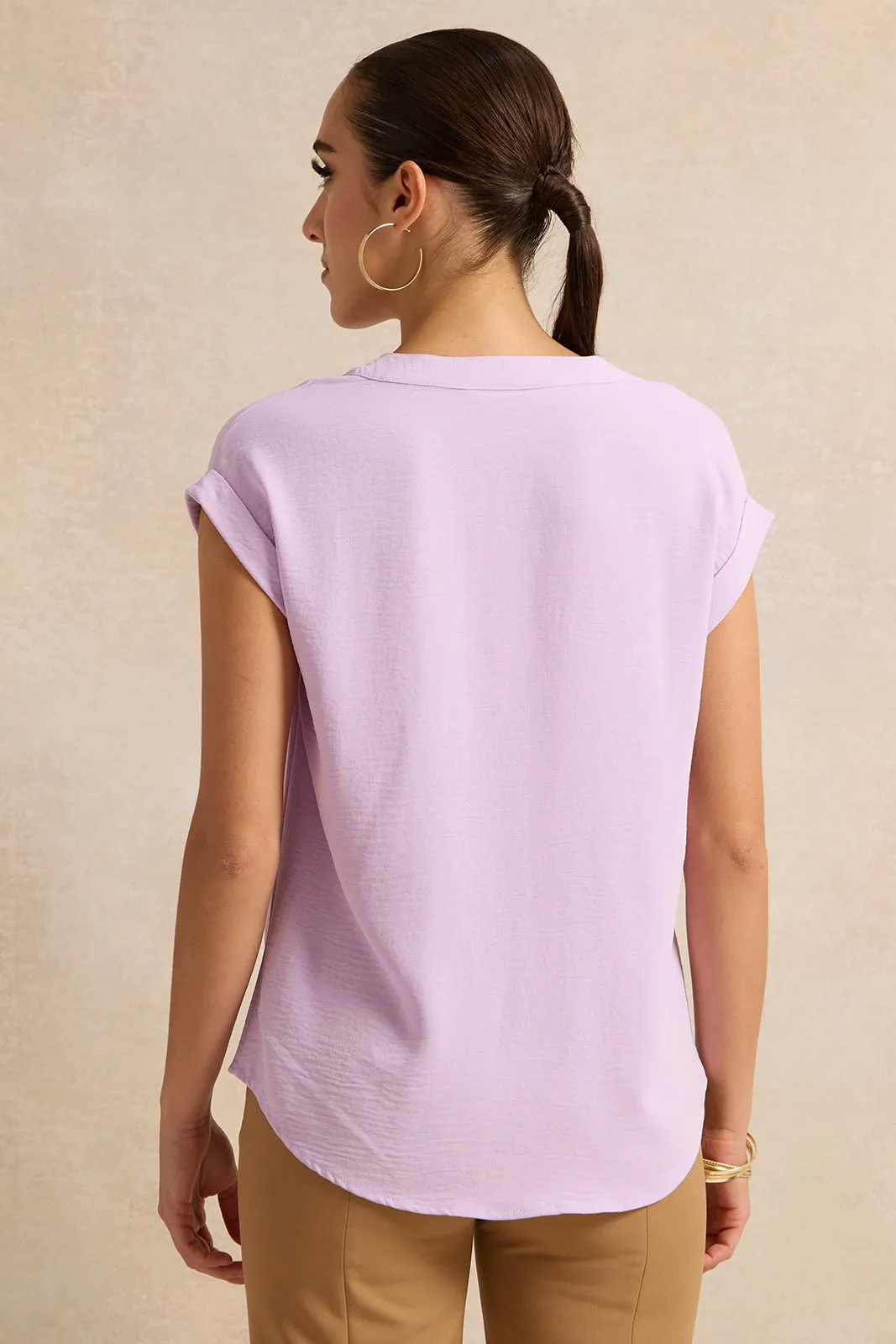 Women Lilac Roll Up Sleeve Blouse sold by Redtag product image thumbnail 3