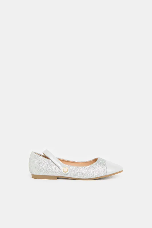 Senior Girls Silver Glitter Ballerina sold by Redtag