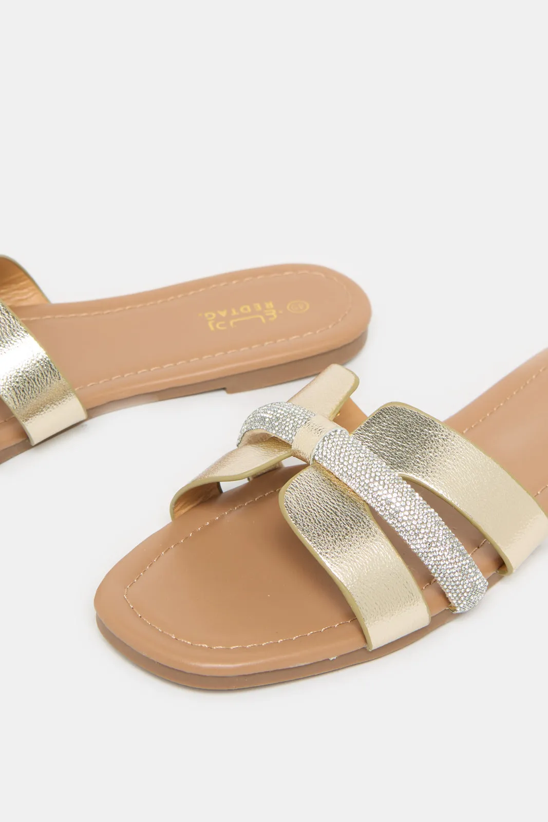 Women Gold Embellished Mule sold by Redtag product image thumbnail 3