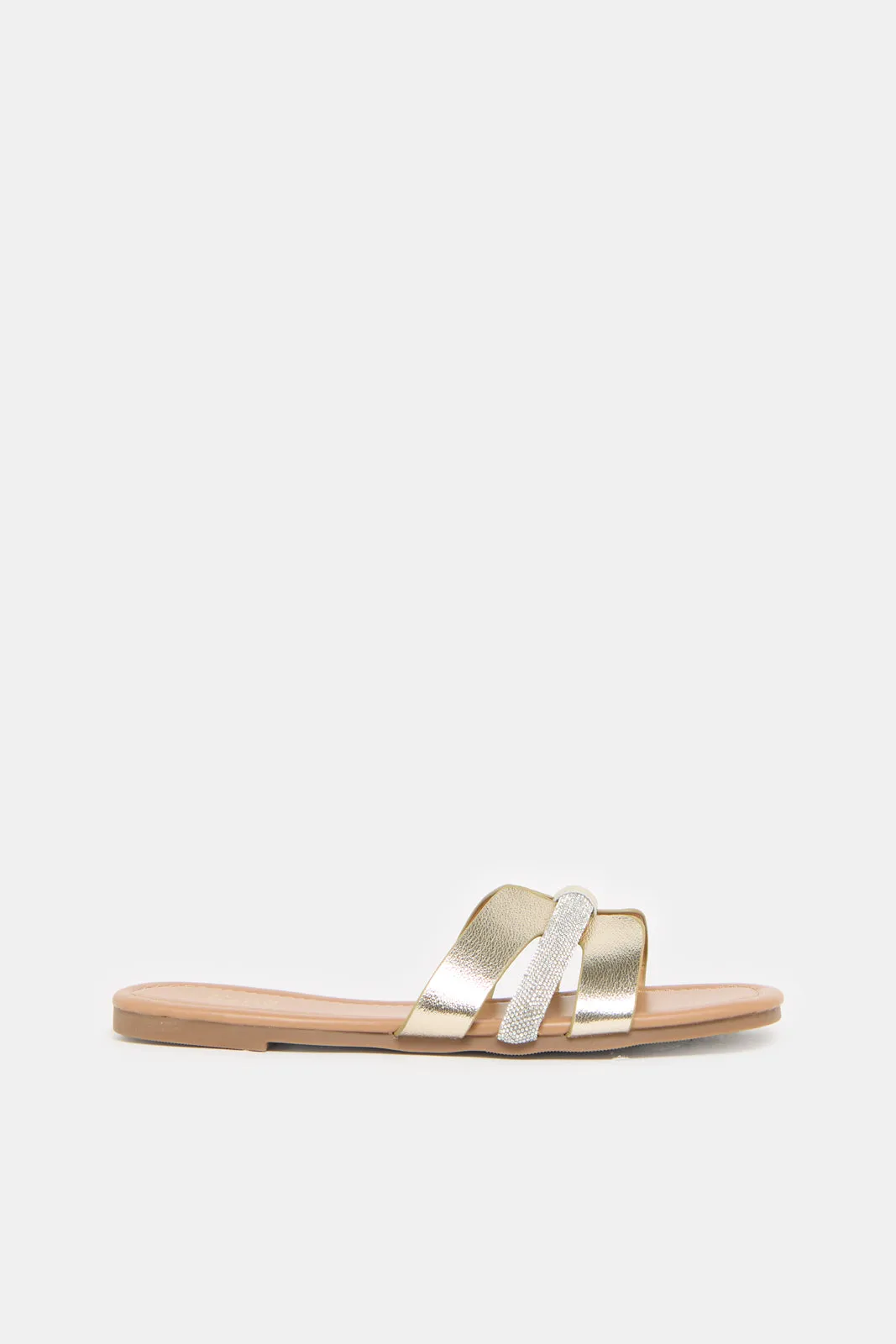 Women Gold Embellished Mule sold by Redtag