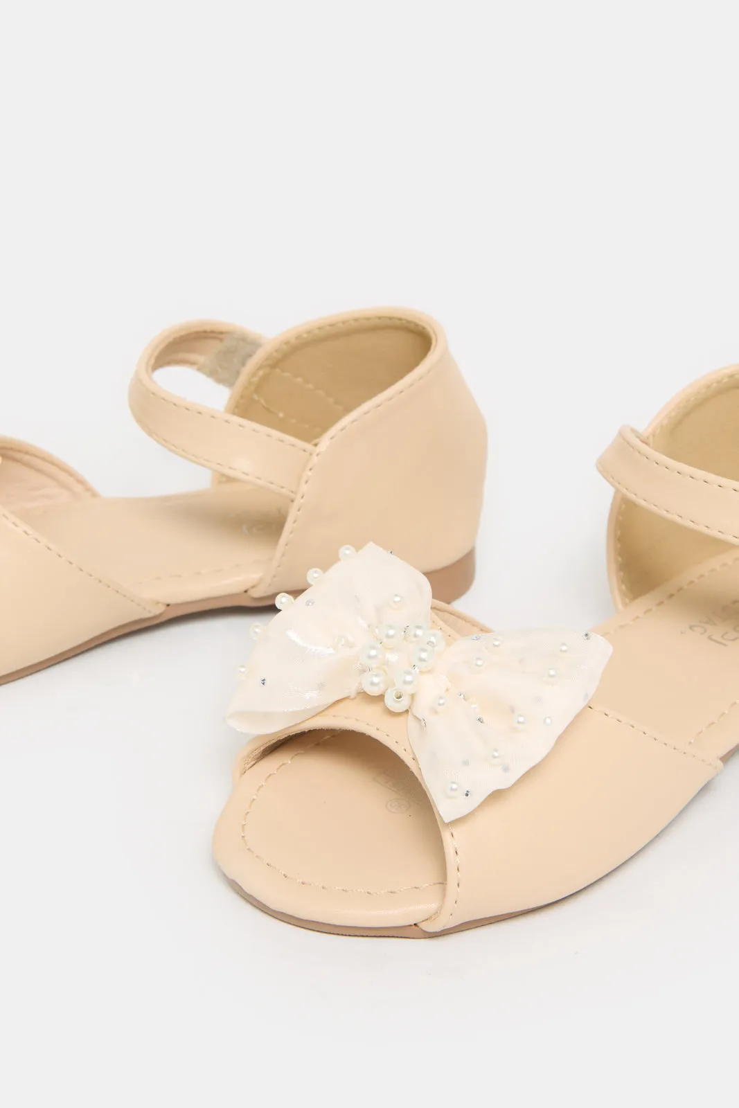 Girls Pink Bow Embellished Sandals sold by Redtag product image thumbnail 3