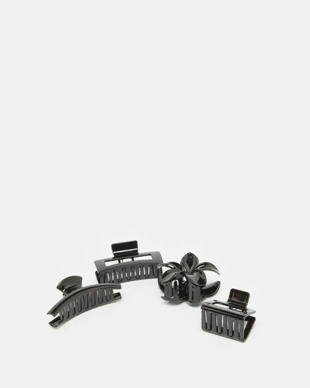 Women Black Solid Hair Clip Set (Pack of 4) sold by Redtag