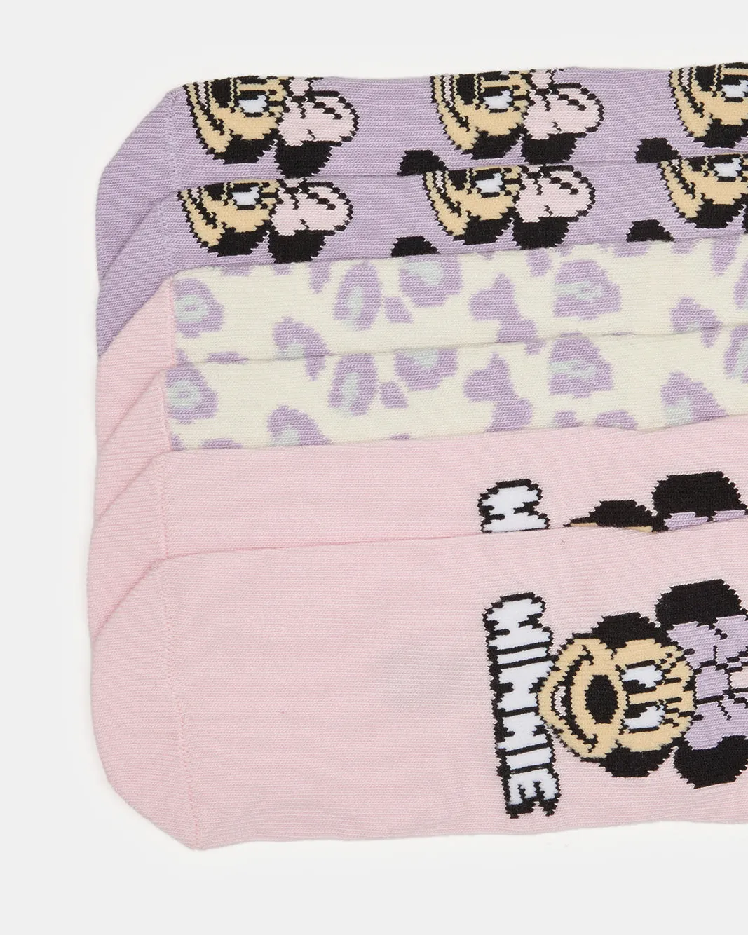 Girls Pink And Purple Minnie Mouse Ankle Length Socks (3 Pairs) sold by Redtag product image thumbnail 2