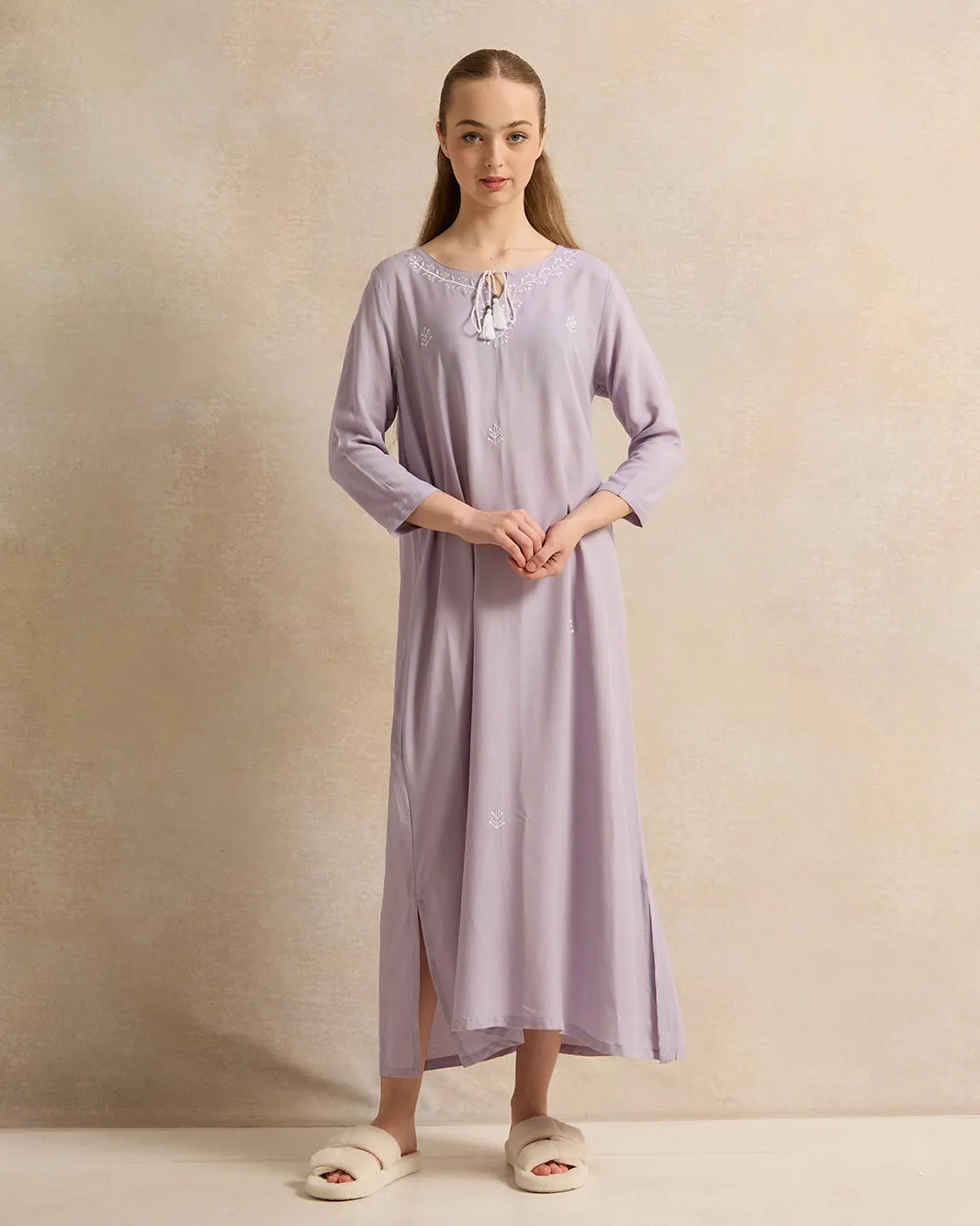 Senior Girls Lilac Embroidered Nightgowns sold by Redtag product image thumbnail 4