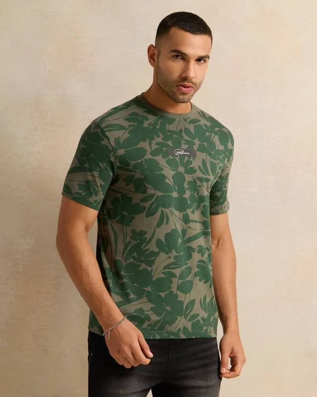 Men Green Printed T-Shirt sold by Redtag