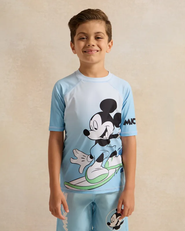 Boys Blue Mickey Mouse Print Swimwear T-Shirt sold by Redtag