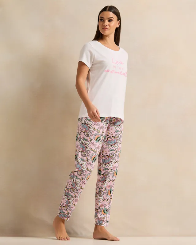 Women Pink Floral Print Pyjama Set (2 Piece) sold by Redtag