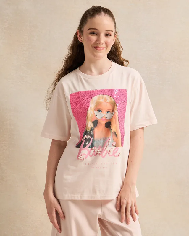 Senior Girls Pink Barbie T-Shirt sold by Redtag