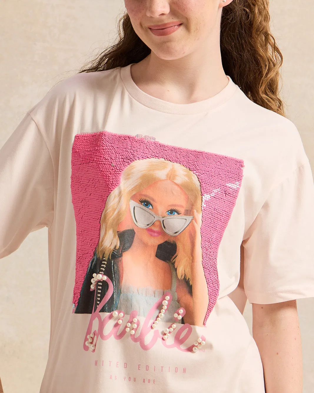 Senior Girls Pink Barbie T-Shirt sold by Redtag product image thumbnail 4