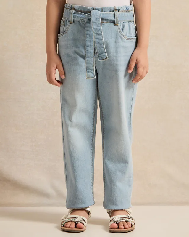 Girls Blue Mom Fit Jeans sold by Redtag