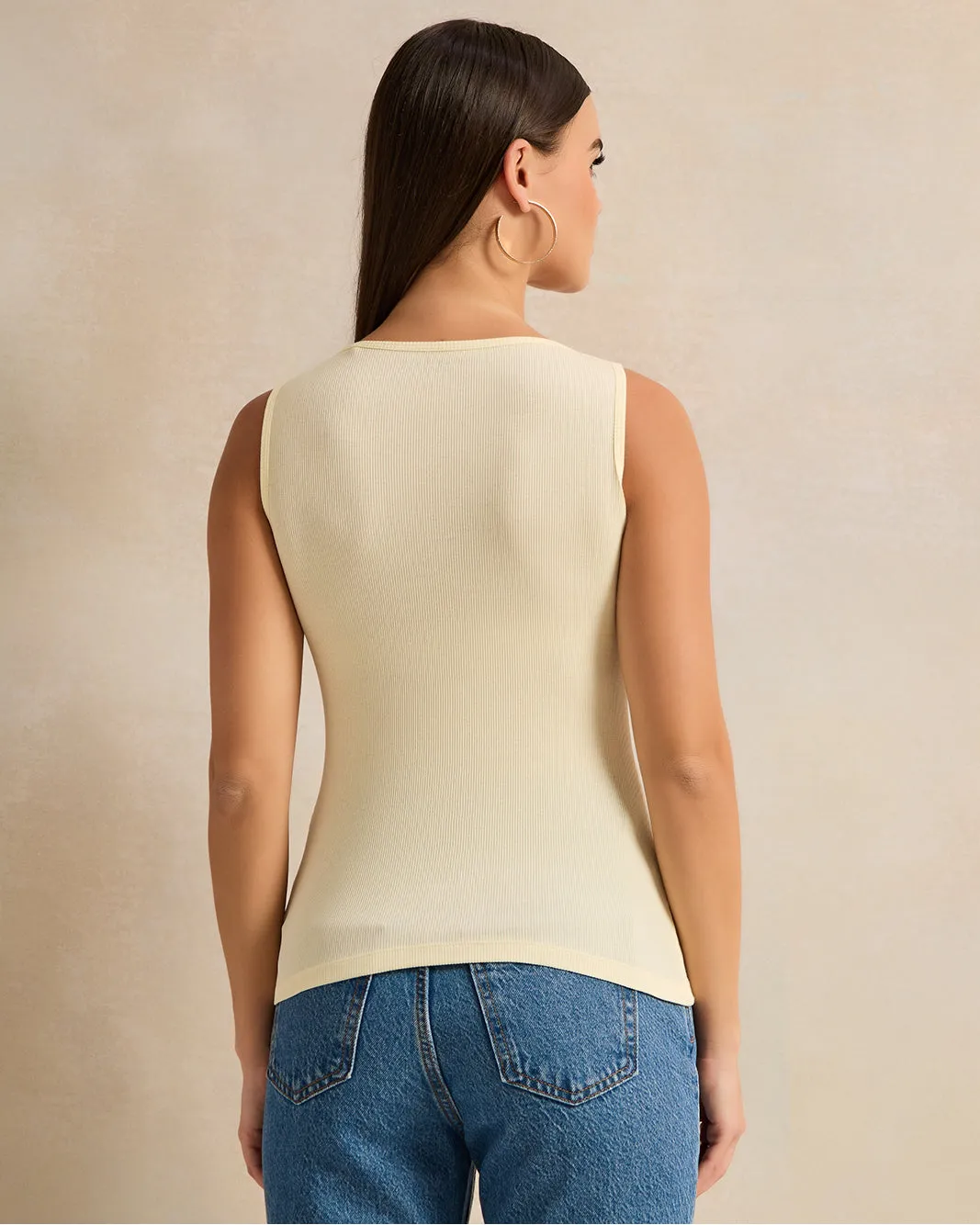 Women Yellow Plain Vest sold by Redtag product image thumbnail 3
