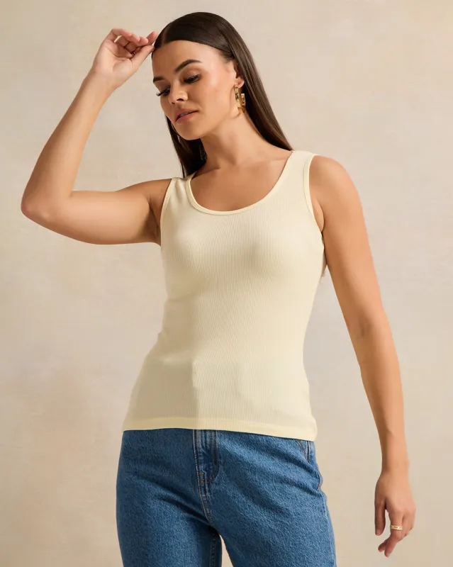Women Yellow Plain Vest sold by Redtag