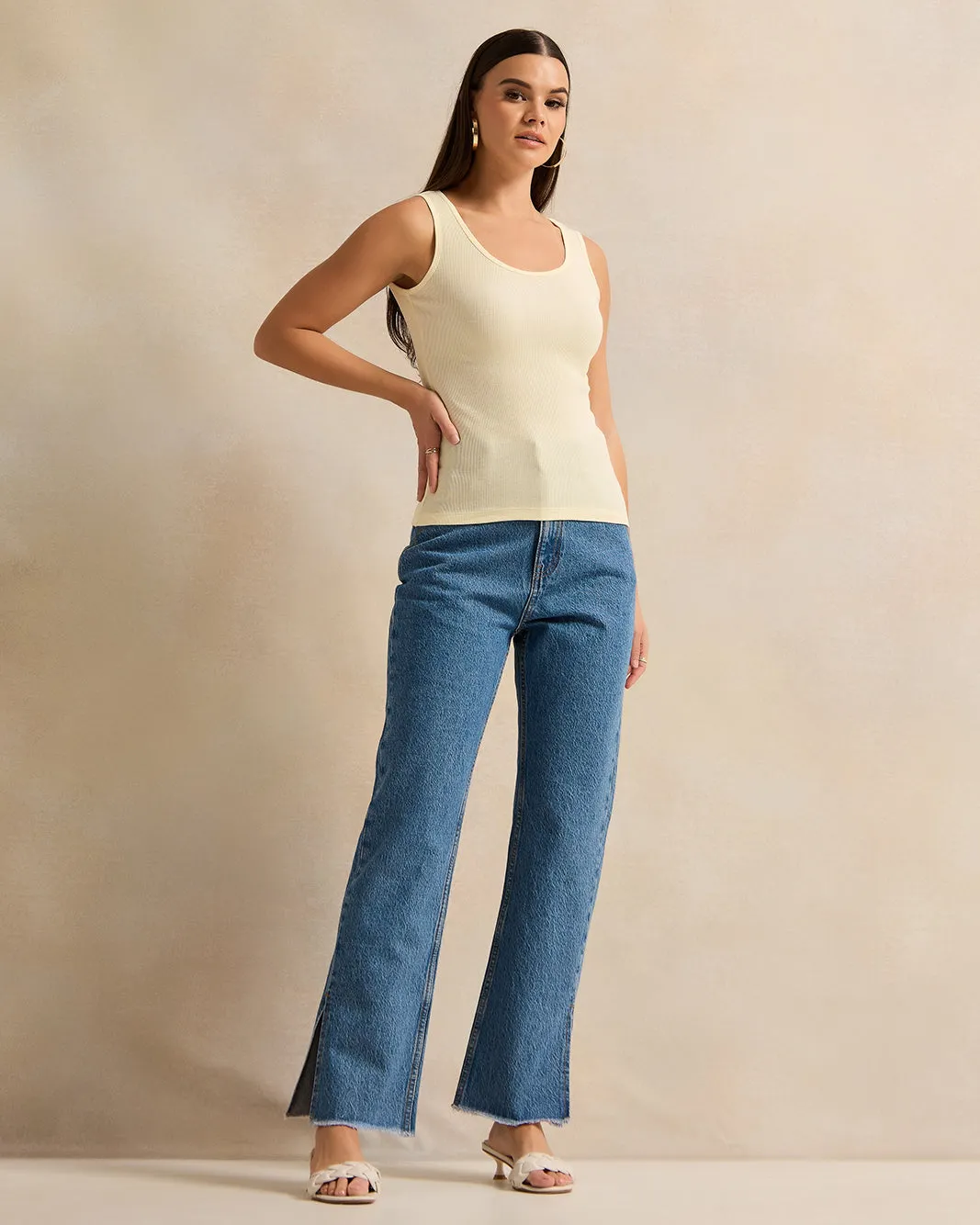 Women Yellow Plain Vest sold by Redtag product image thumbnail 2