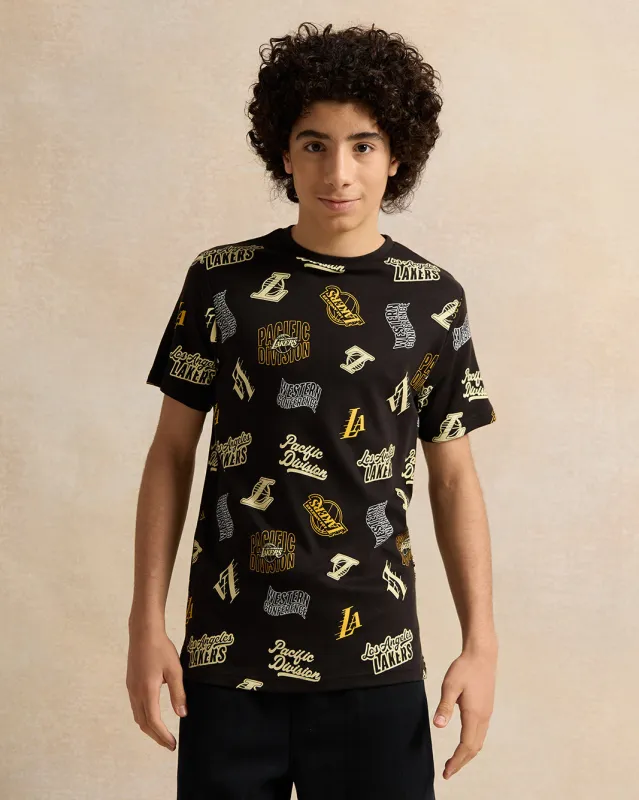 Senior Boys Black Printed T-shirt sold by Redtag