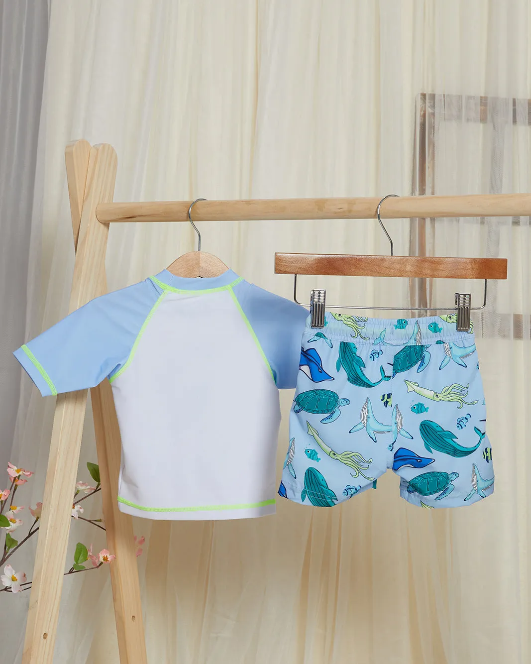 Infant Boys Blue Fish Print Swim Set (2 Piece) sold by Redtag product image thumbnail 4