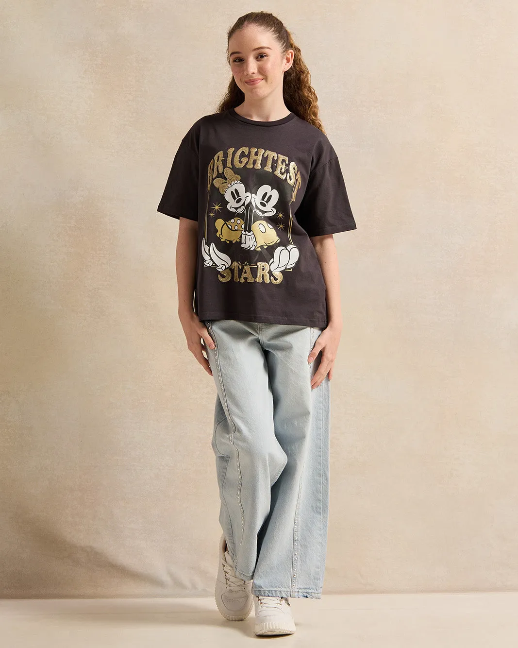 Senior Girls Blue Wide Leg Jeans With Front Rhinestones sold by Redtag product image thumbnail 2
