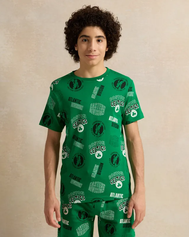 Senior Boys Green Printed T-Shirt sold by Redtag