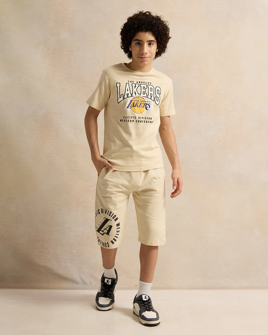 Senior Boys Beige Printed T-Shirt sold by Redtag product image thumbnail 2