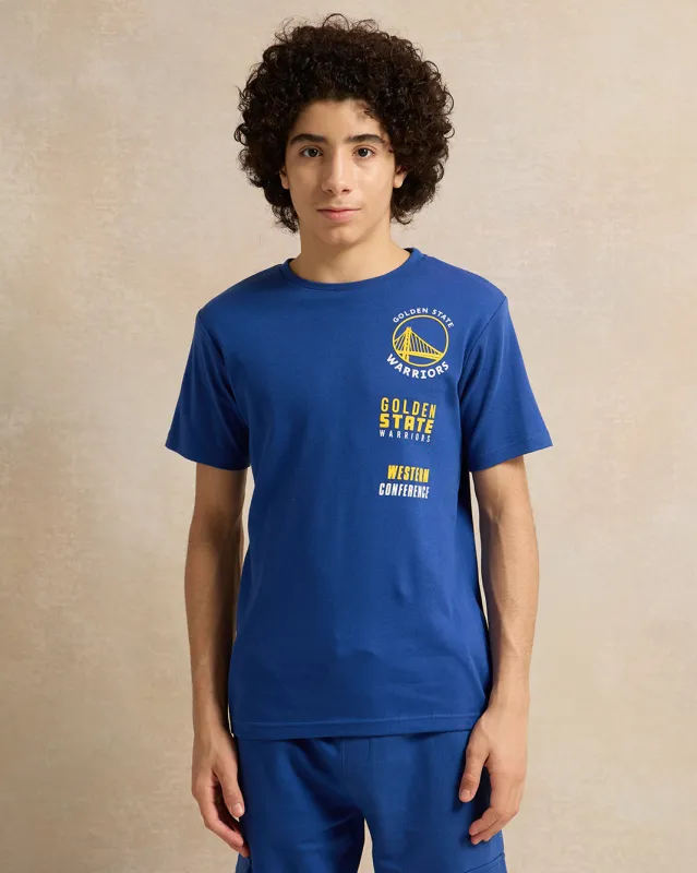 Senior Boys Blue Printed T-Shirt sold by Redtag