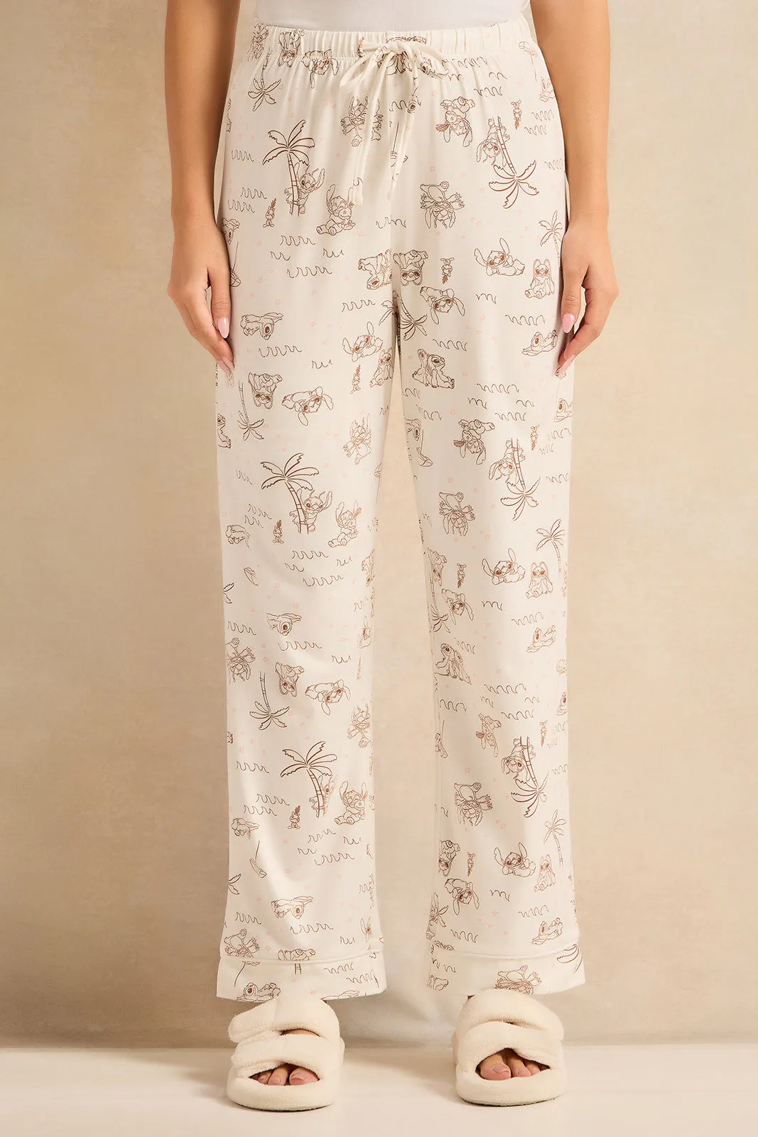 Women White Printed Pyjama Set With Eye Mask (3 Piece) sold by Redtag product image thumbnail 3