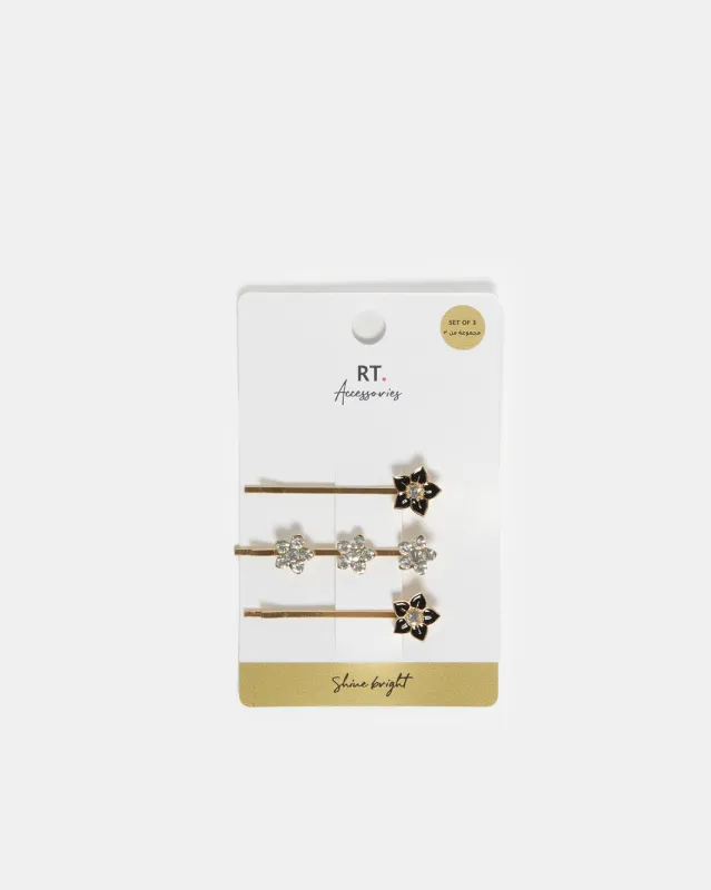 Women Assorted Embellished Hair Clip Set (3 Piece) sold by Redtag