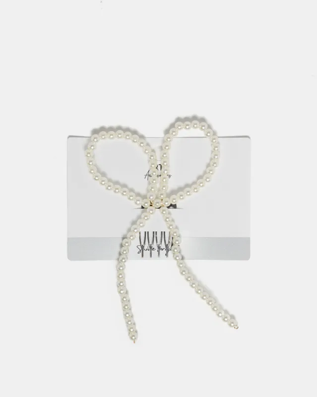 Women White Embellished Hair Clip sold by Redtag