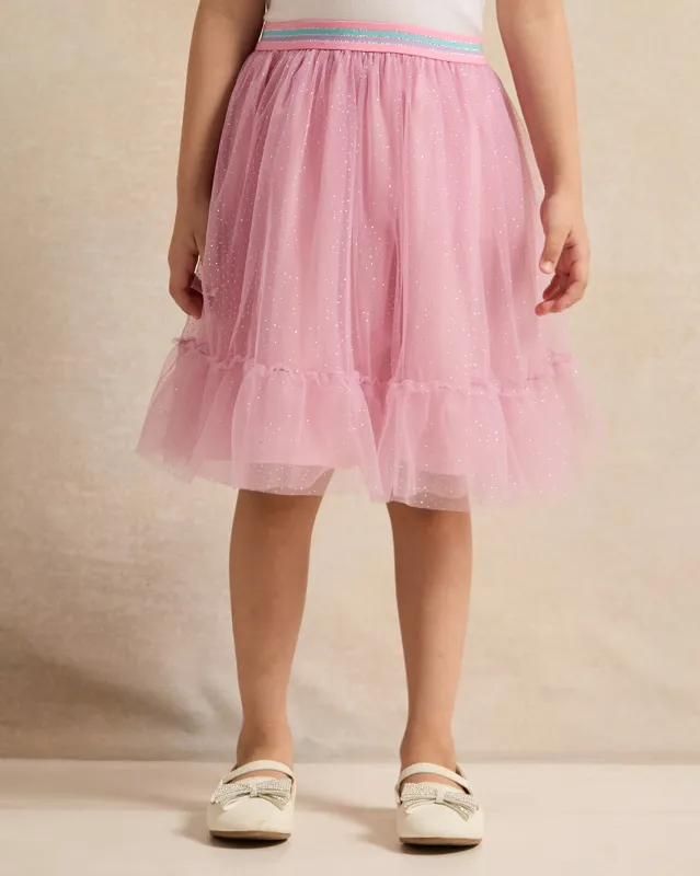 Girls Pink Embellished Skirt sold by Redtag
