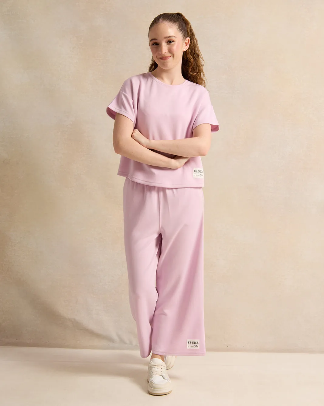 Girls Lilac Wide Leg Trousers sold by Redtag product image thumbnail 2