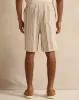 Men Beige Striped Lounge Shorts sold by Redtag
