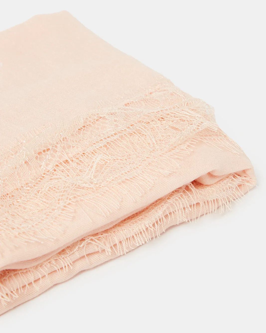 Women Pink Scarf With Lace sold by Redtag product image thumbnail 3