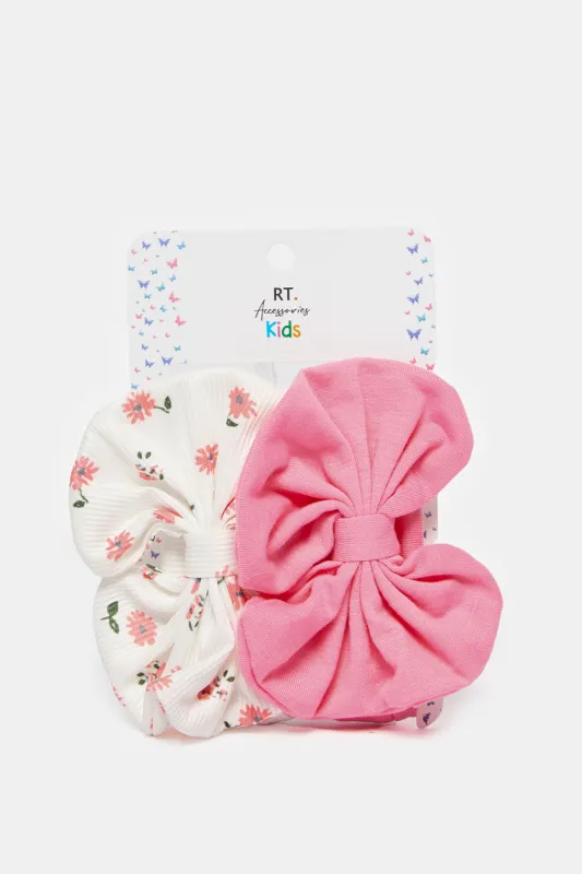 Girls White And Pink Head Wraps Set (Pack of 2) sold by Redtag