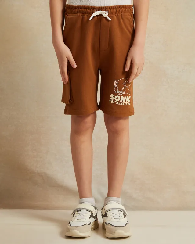 Boys Brown Printed Shorts sold by Redtag