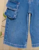 Infant Girls Blue Wide Leg Cargo Pants sold by Redtag