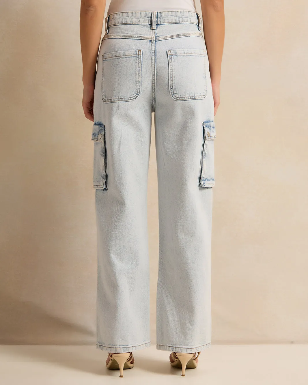 Women Blue Cargo Jeans sold by Redtag product image thumbnail 3