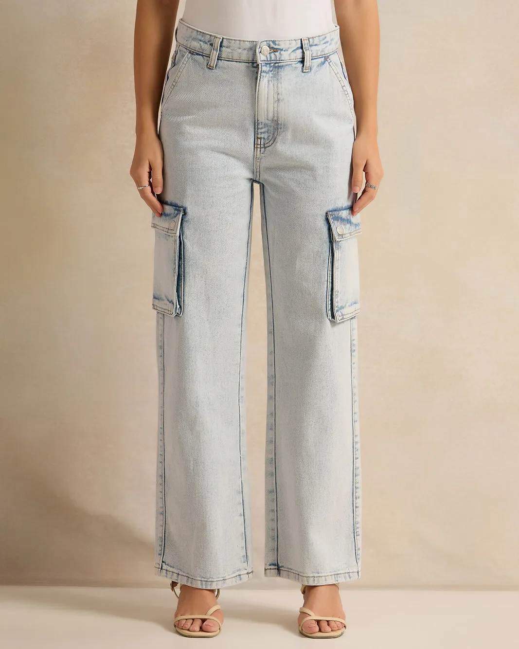 Women Blue Cargo Jeans sold by Redtag