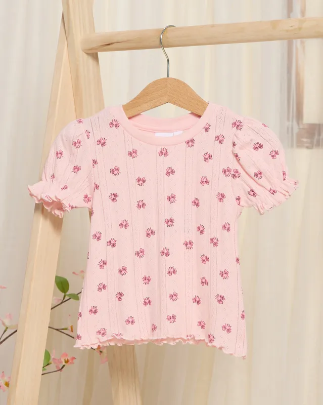 Infant Girls Pink Printed T-Shirt sold by Redtag