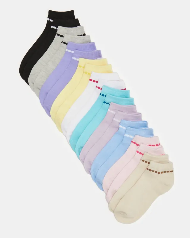 Women Assorted Basic Ankle Socks (10 Pairs) sold by Redtag