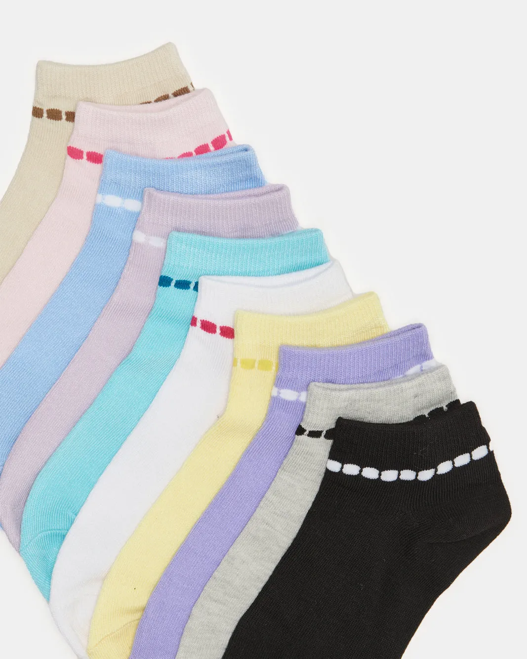 Women Assorted Basic Ankle Socks (10 Pairs) sold by Redtag product image thumbnail 3