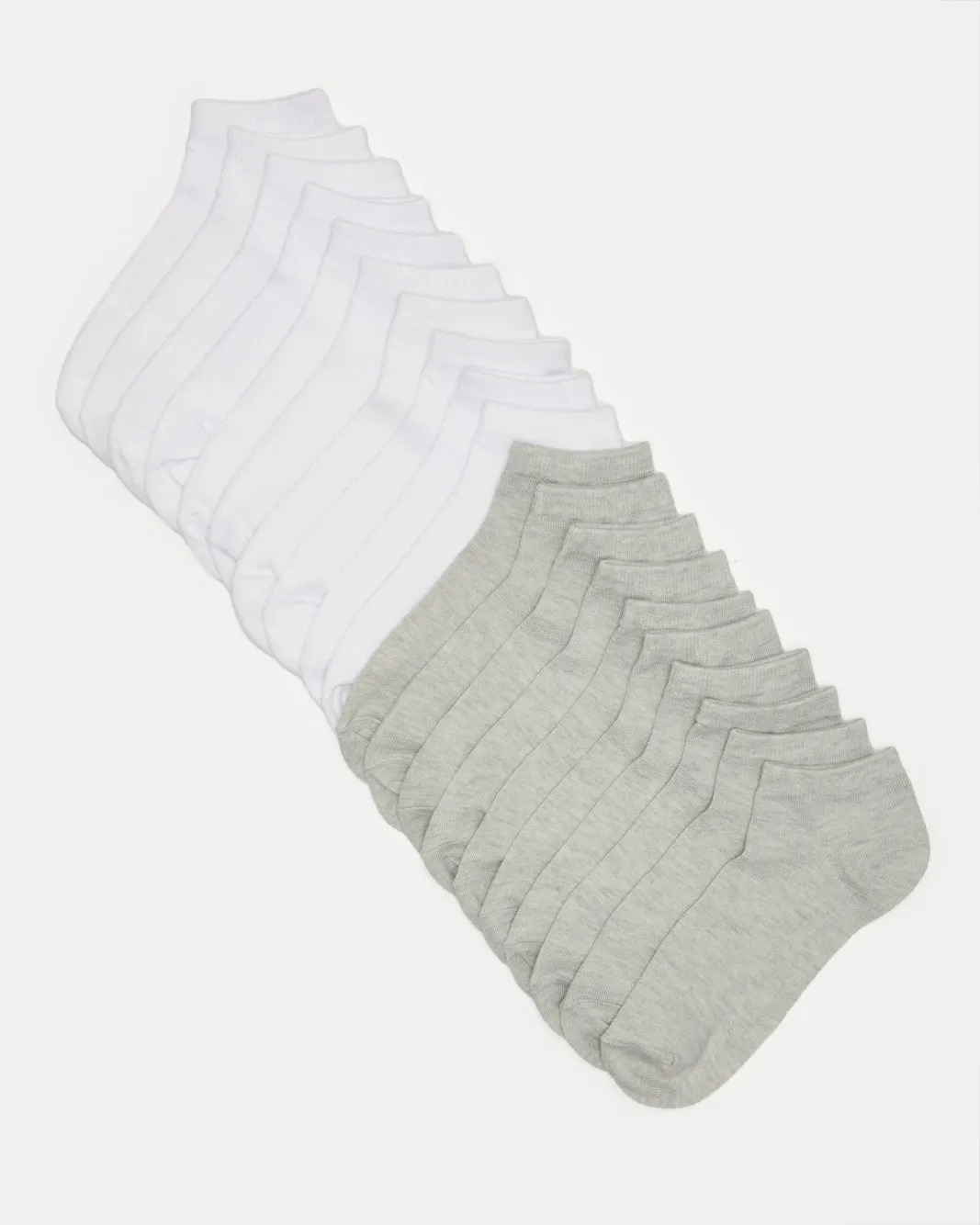 Women White And Grey Ankle Box Socks (10 Pairs) sold by Redtag